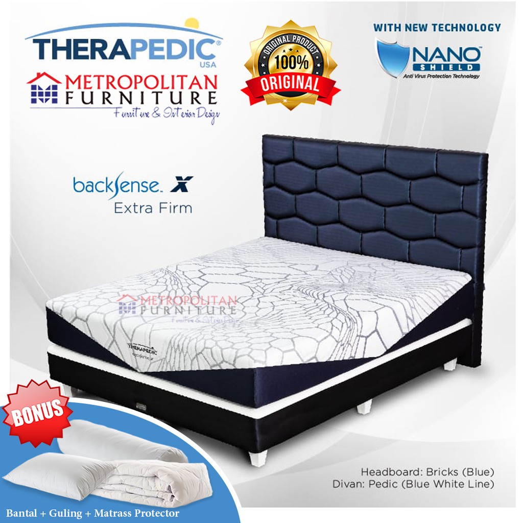 Set Springbed Therapedic Backsense X Full Set / Spring bed Fullset / Kasur Matras Tulang belakang