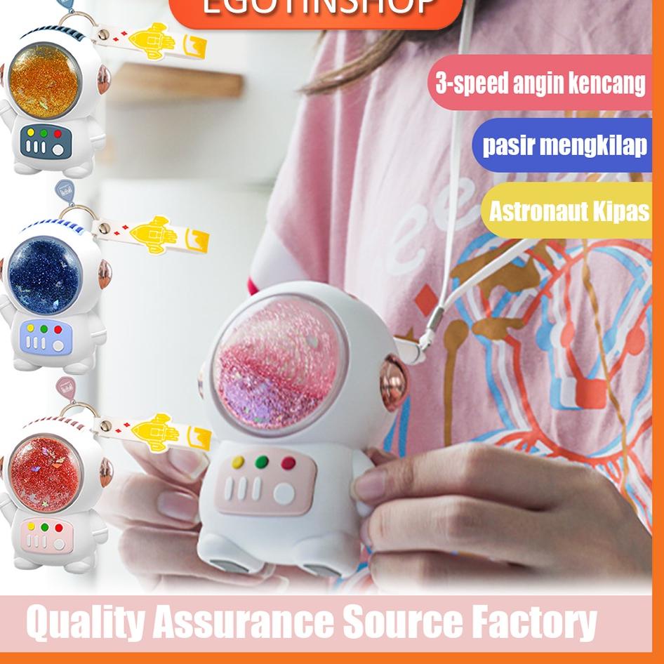 Paling Disukai.. Kipas Angin Mini Portable Karakter Astronaut Cute Fan 1500mah Kapasitas Besar Charg