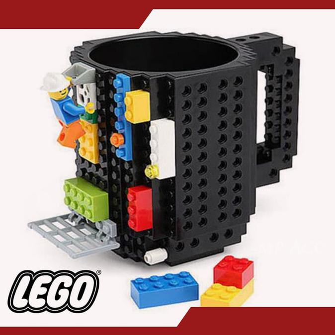 Mug Gelas Cangkir Anak Maina LEGO Unik Lucu Classic Klasik - Biru