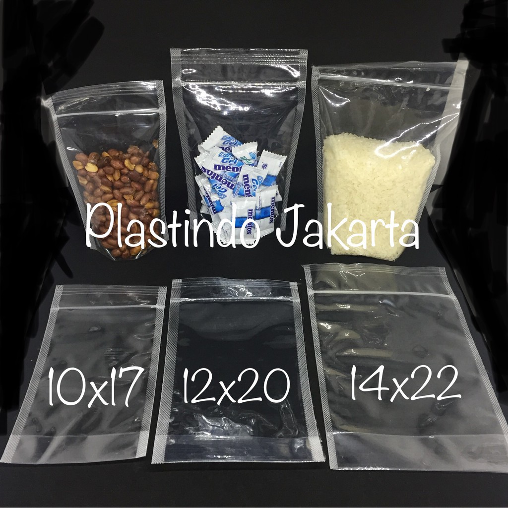 

klip plastik / standing pouch 9x15 9 x 15 double seal ziplock / kemasan berdiri bening transparan