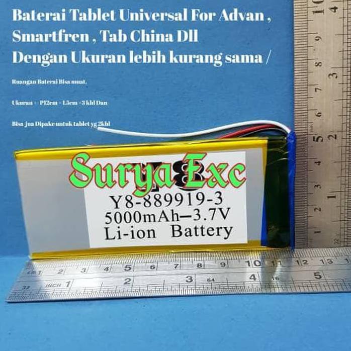 Baterai Tab Tablet Advan Cina Universal 12,4Cm X 5,5 Cm 5000Mah F2B4