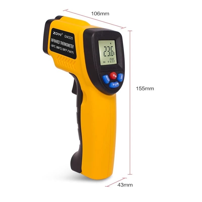 Zoyi GM320 Digital Infrared Thermometer IR Termometer Laser Termo Gun