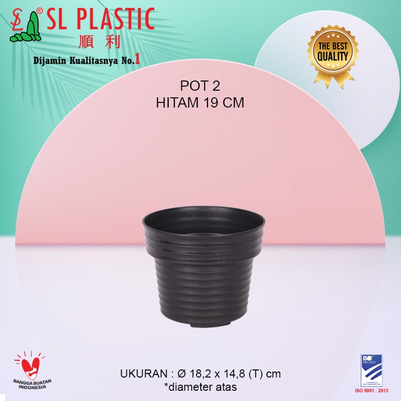 Pot Bunga / Pot Tanaman Warna Hitam tipe 2 & 2AA - SL PLASTIC