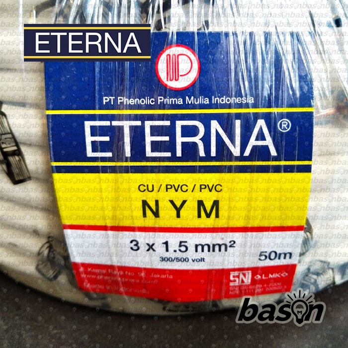 Eterna NYM 3x1.5mm kabel listrik eceran / per meter