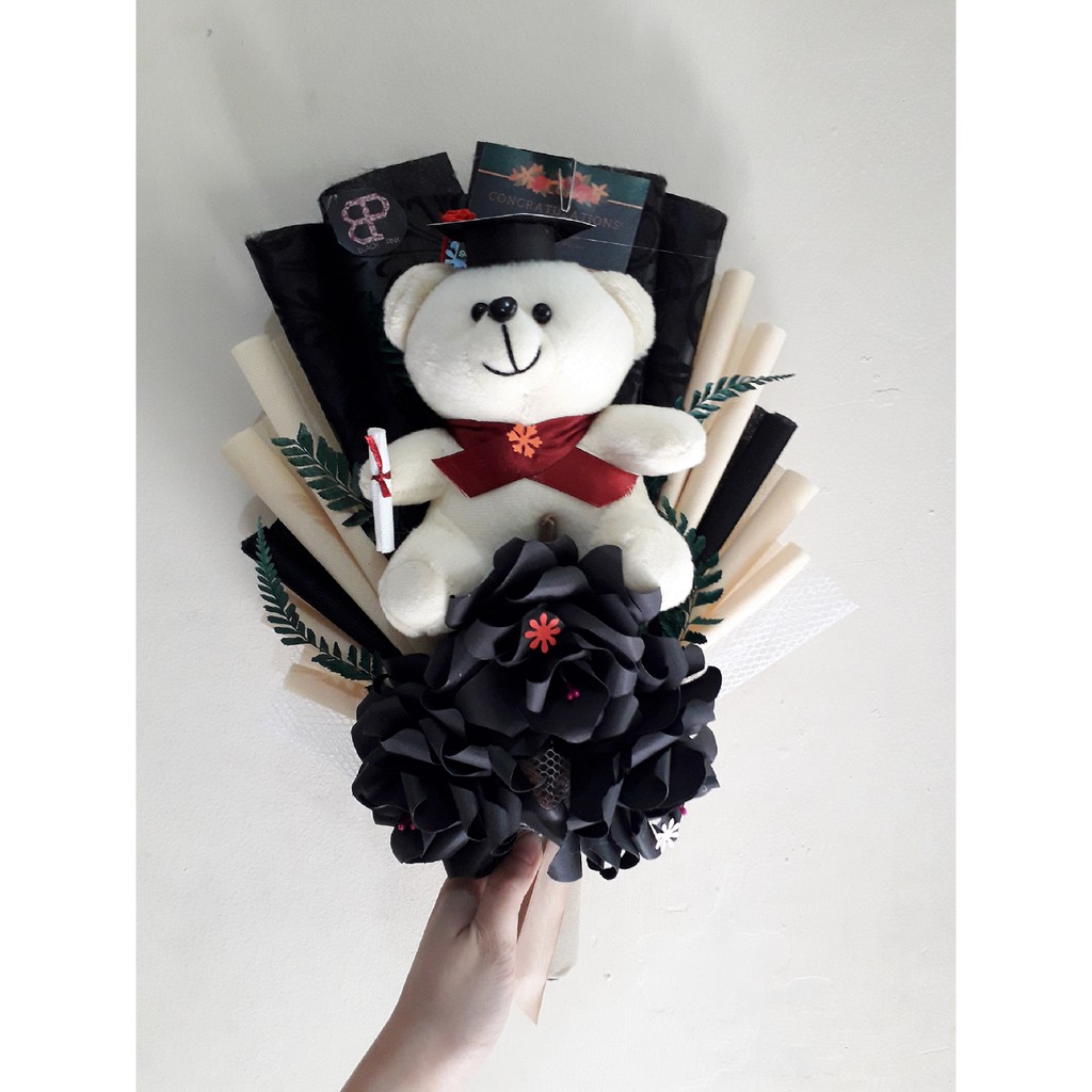 Buket Bunga Murah Boneka Wisuda / Buket Boneka Panda Wisuda