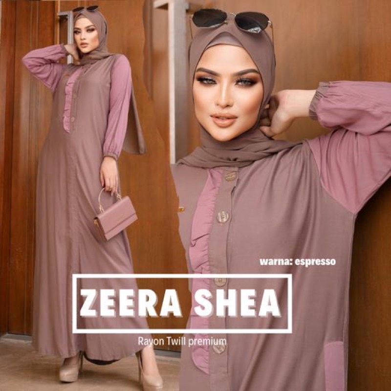 Daster Arab ZEERA SHEA Maxi Dress Gamis Twill Premium