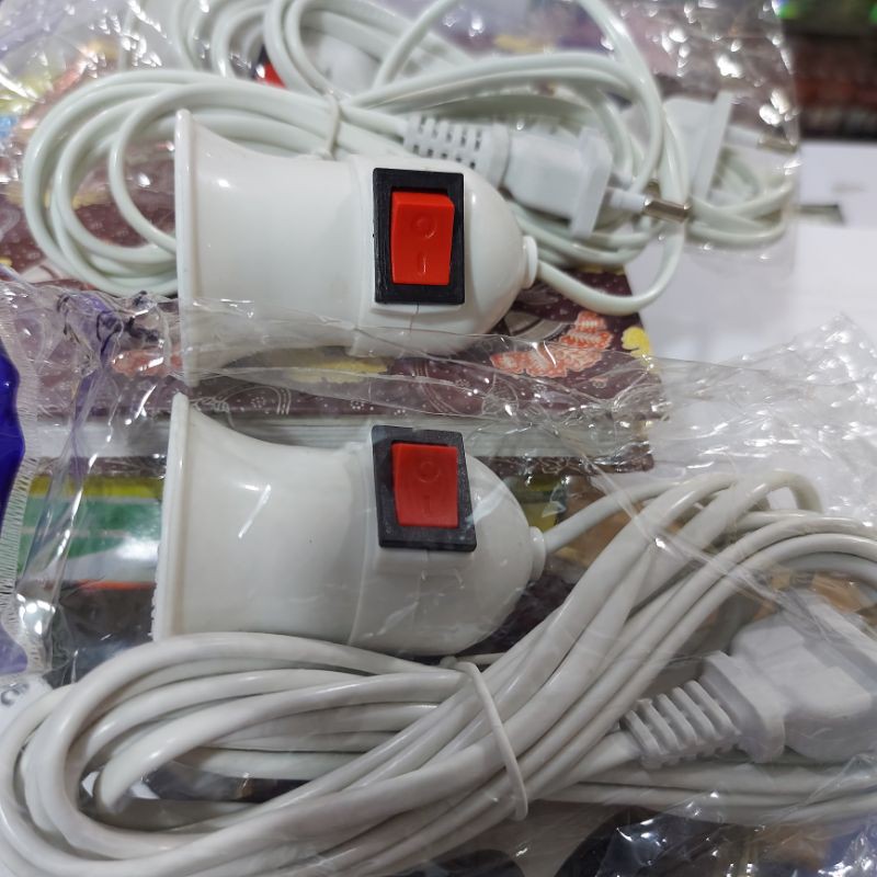 Fiting Gantung E27 + Swit/ Saklar + Kabel 5 Meter SNI MURAH