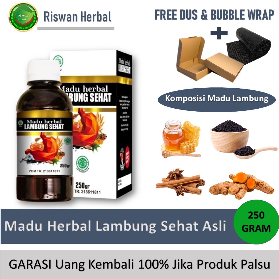 Madu Obat Herbal Asam Lambung 250 Gram Solusi Sehat Lambung BPOM 100% Original Aman Untuk Anak Dan Dewasa