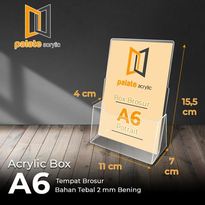 

RAK/TEMPAT BROSUR BROCHURE ACRYLIC/AKRILIK UKURAN A6 PREMIUM TERLARIS