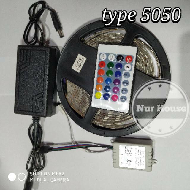 lampu selang led strip rgb remot lampu dekorasi hias plafon 5 meter rgb remote kontroll type 5050