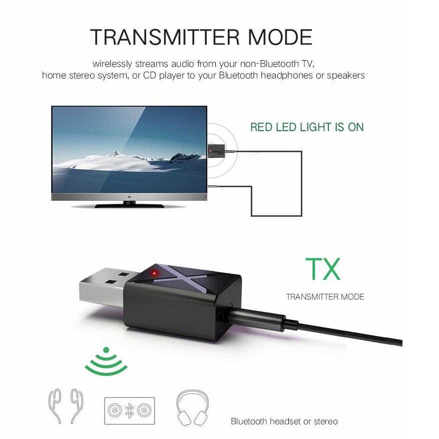 ⚡erbu Kejutan USB Dongle HiFi Audio Bluetooth Transmitter & Receiver / Usb Bluetooth Audio Transmitt