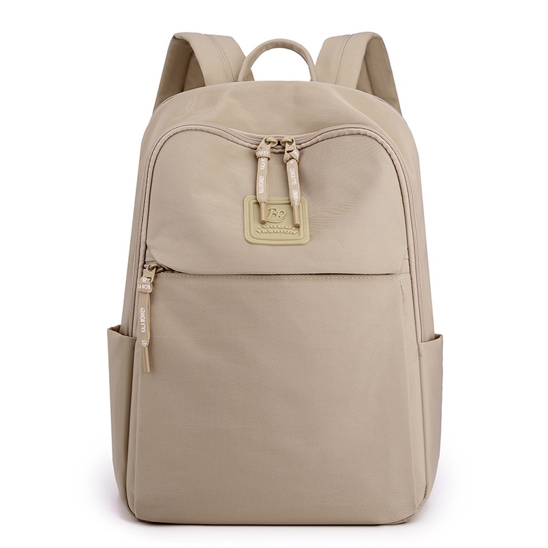 BOBO FASHION0 - Tas ransel laptop bobo 2602 Tas ransel wanita bisa muat Laptop 15in bahan nilon waterproof-beige