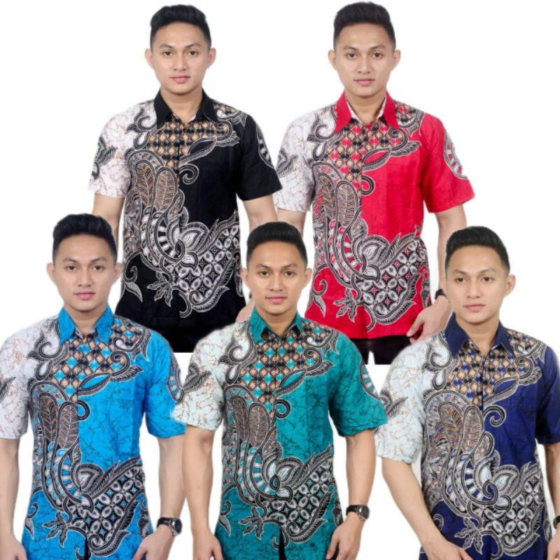 BAJU BATIK PRIA LENGAN PENDEK BATIK REMAJA EKOR NAGA