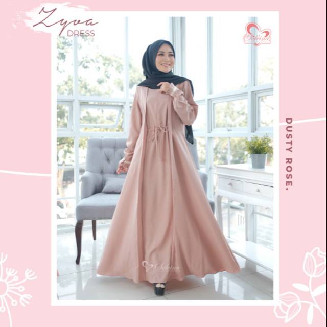Zyva Dress by Salvina/ DRESS TERBARU/ DRESS SYARI/ SALVINA DRESS/ CARDI DRESS/ GAMIS SALVINA