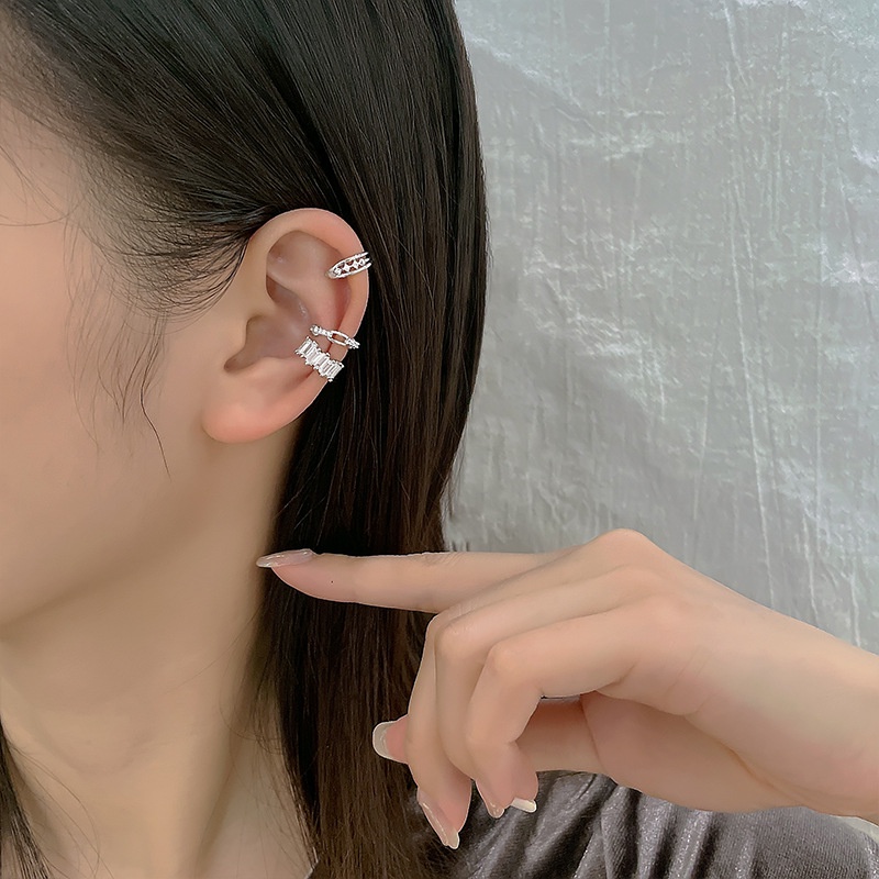1 Pcs Korean Double Layer Non-perforated Ear Clip Geometric Chain Ear Buckle Earrings Fashion Accessories