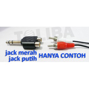 jack mic konektor T cabang rca female ke jack akai male mic stereo 1-2