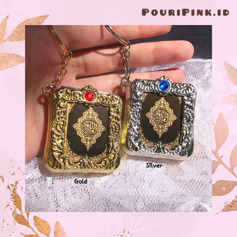 Gantungan Kunci Alquran Mini Ganci Unik Souvenir Hadiah Haji Umroh Aksesoris Sovenir Buku Al Quran O