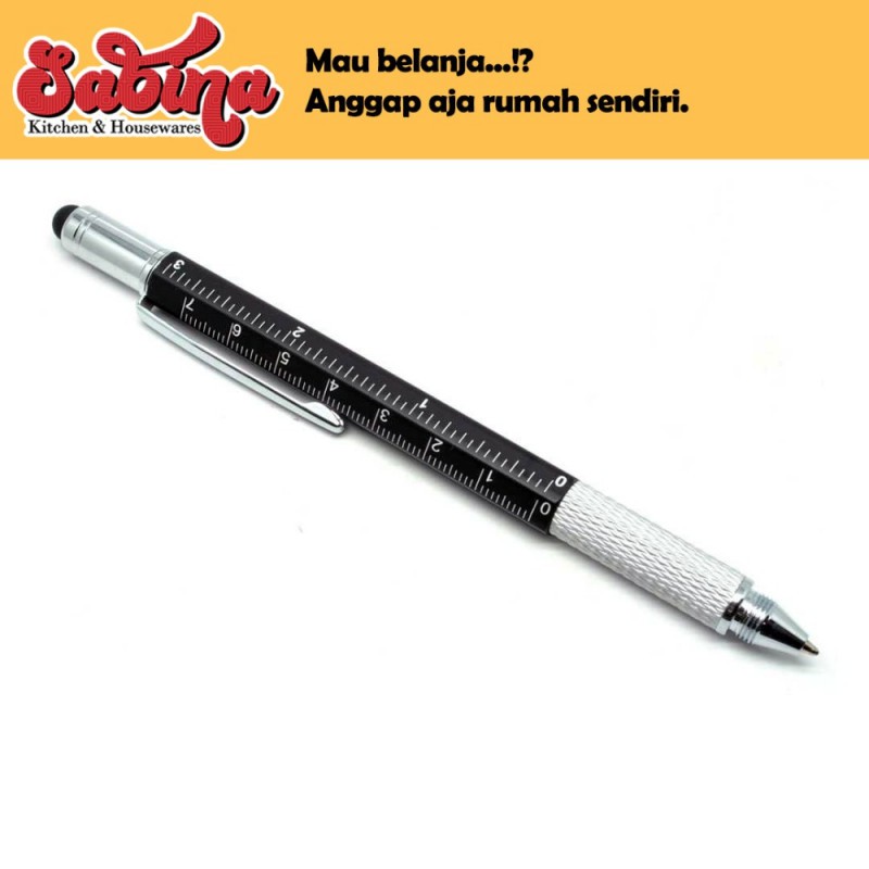 Pena Multifungsi Metal Stylus  Penggaris  Level  Obeng