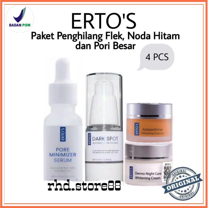 Ertos Paket Penghilang Flek Noda Hitam Dan Pori Besar Mencerahkan Kulit Original By ERTOS SKINCARE