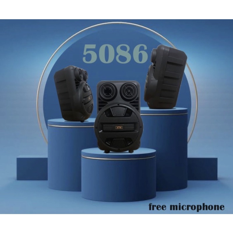 Speaker Bluetooth Portable 5086 Ukuran 8inch Free Microphone - Spaaker + Microphone 5086 8inch