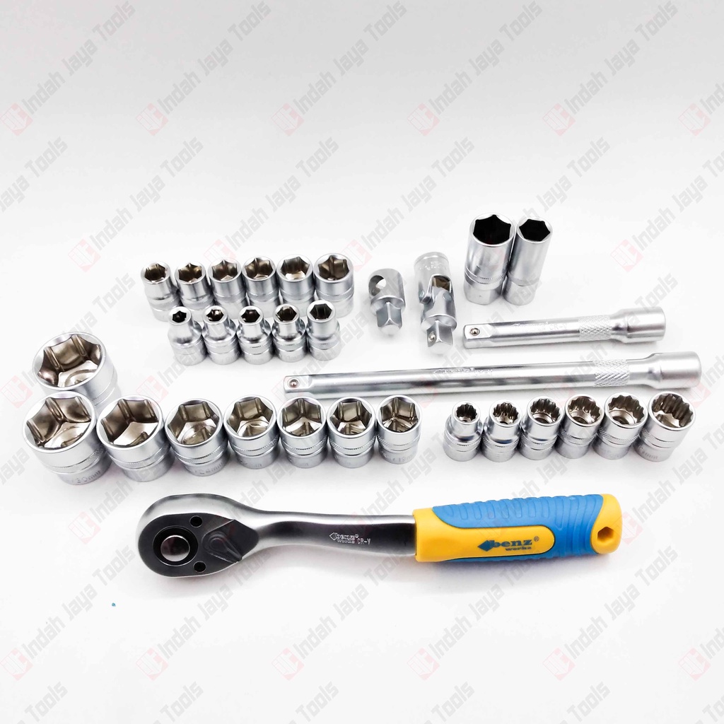 BENZ BZ-9832 Kunci Sok Set 32 Pcs 1/2 inch - Socket Sock Mata Sok Set