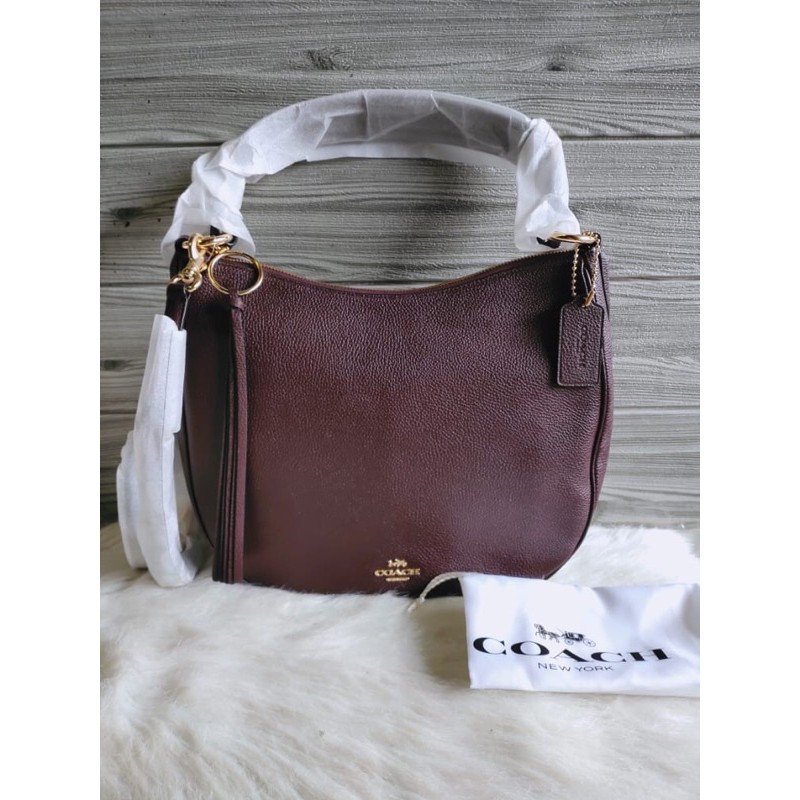 Tas Coach original - Coach sutton hobo pebble leather in oxblood