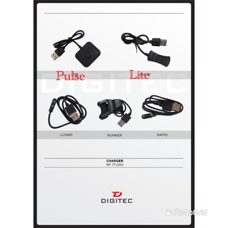 KABEL CHARGER SMART WATCH DIGITEC PULSE/LITE/RAPID/RUNNER/LUNAR ORIGINAL