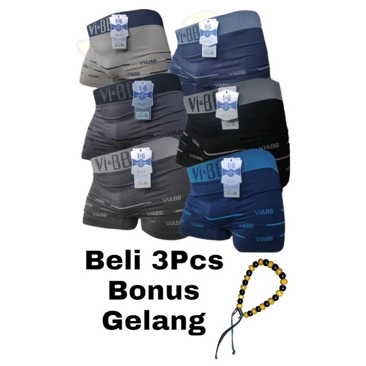 DAPAT 3 PCS BOXER VI BB PRIA/ DALAMAN PRIA IMPORT/CELANA DALAM COWOK/SEMPAK PRIA BELI 3PCS BONUS GELANG/READY SATUAN