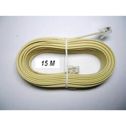 Kabel Line telepon 15 meter + jack RJ 11