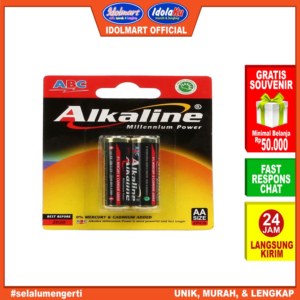 IDOLMART ABC Alkaline LR6 AA Baterai [ALK 4+2B] Idolmart Surabaya