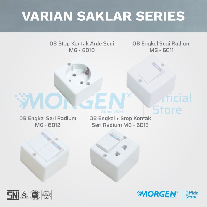 Morgen Saklar MG-6013 OB Engkel + Stop Kontak Segi