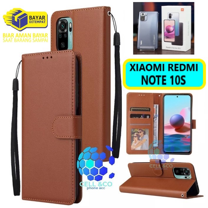 Flip cover XIAOMI REDMI NOTE 10S Flip case buka tutup kesing hp casing flip case leather wallet