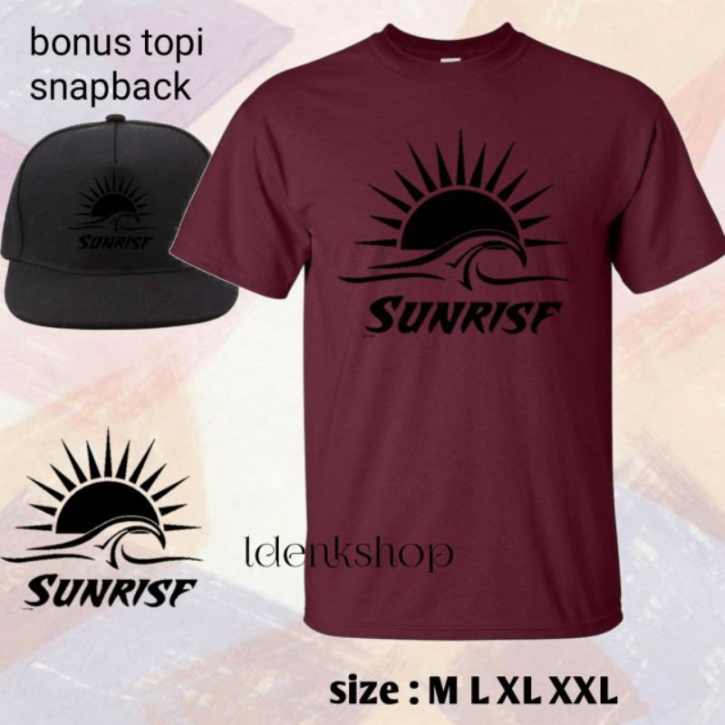 T-shirt kaos sunrise pejuang malam free topi