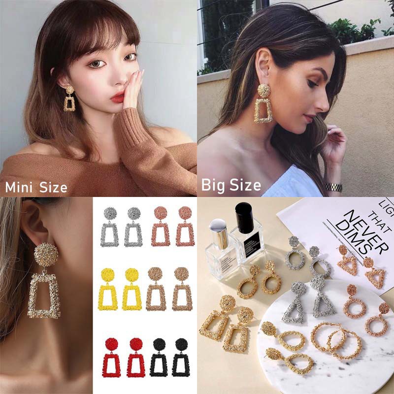 Anting korea anting panjang segi empat fashion vintage mini size / anting wanita