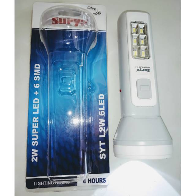 Senter + Lampu Emergency Super LED + SMD / COB Cas Surya