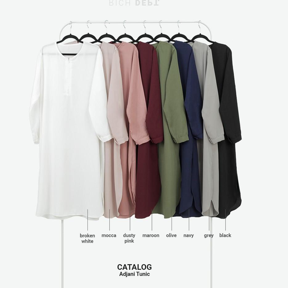 Baju Tunik Wanita Hitam Putih  Panjang Polos Tunic Busui Oversize Import Jumbo Ld 120 130 ‣ MAM.20Au