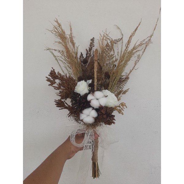 Jual Buket Wedding Prewedding Bunga Pernikahan bunga kering | Shopee
