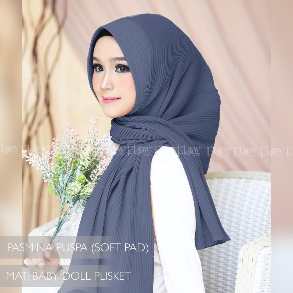 Pashmina Instan Puspa Ori Flow (New Pattern) (Mohon Baca Deskripsi)-5