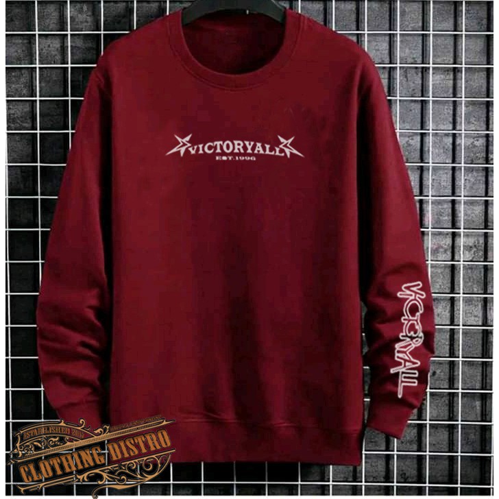 [COD] Bloods Crewneck Black Motif Simpel Pria/Wanita Premium Quality SWEATER PRIA/WANITA L XL VCRL-KDS MAROON -NEW V-