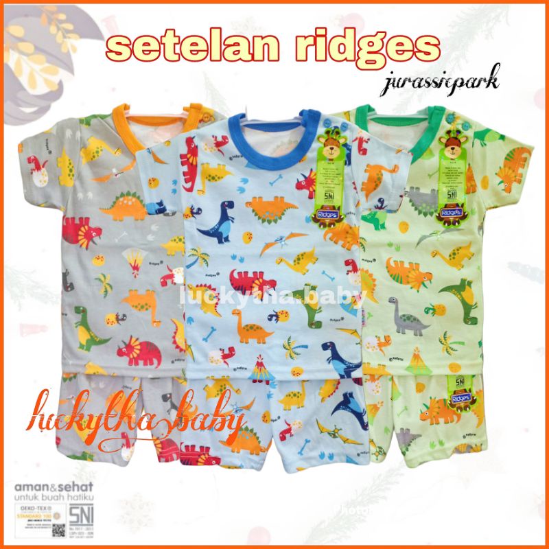 3pcs_setelan pendek RIDGES terbaru jurassic park ,rainbow cats,play your magical,hulahop animal, DINO skate board &amp; PARASUT S.M.L.XL / SETELAN ANAK/ setelan RIDGES pendek