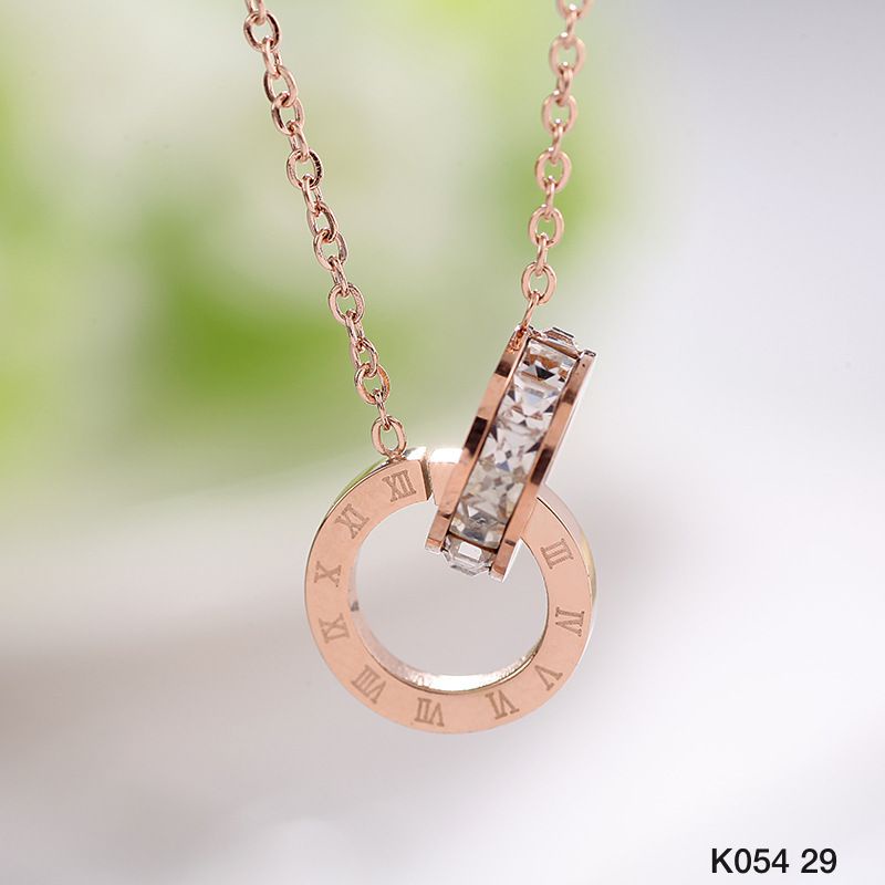 COD! kalung titanium liontin crtier roll rosegold anti karat / kalung wanita roll crtier import