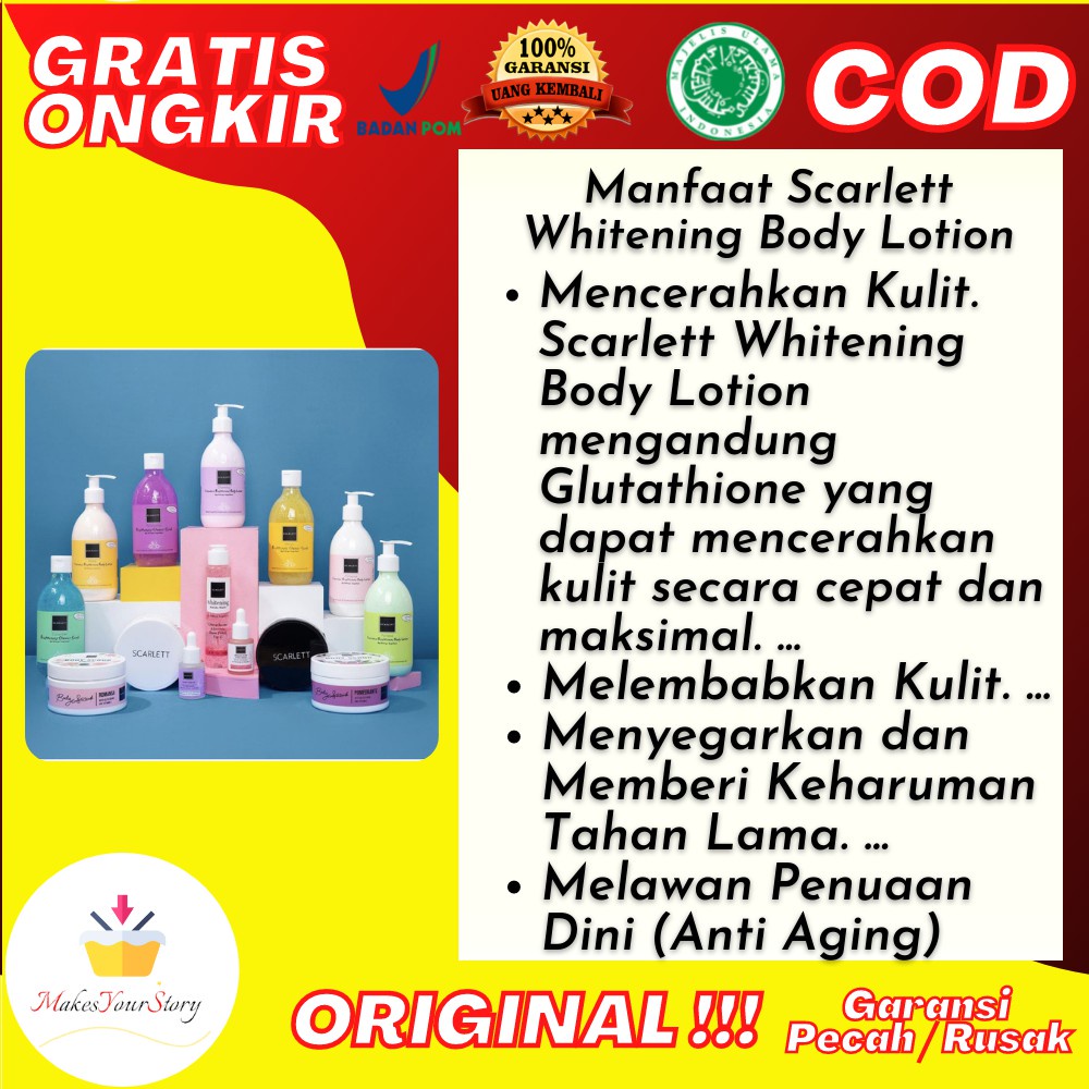 SCARLET SECARLETT SCARLETT BODY LOTION ORIGINAL BPOM PEMUTIH BADAN SCARLETT BODY LOTION CHARMING