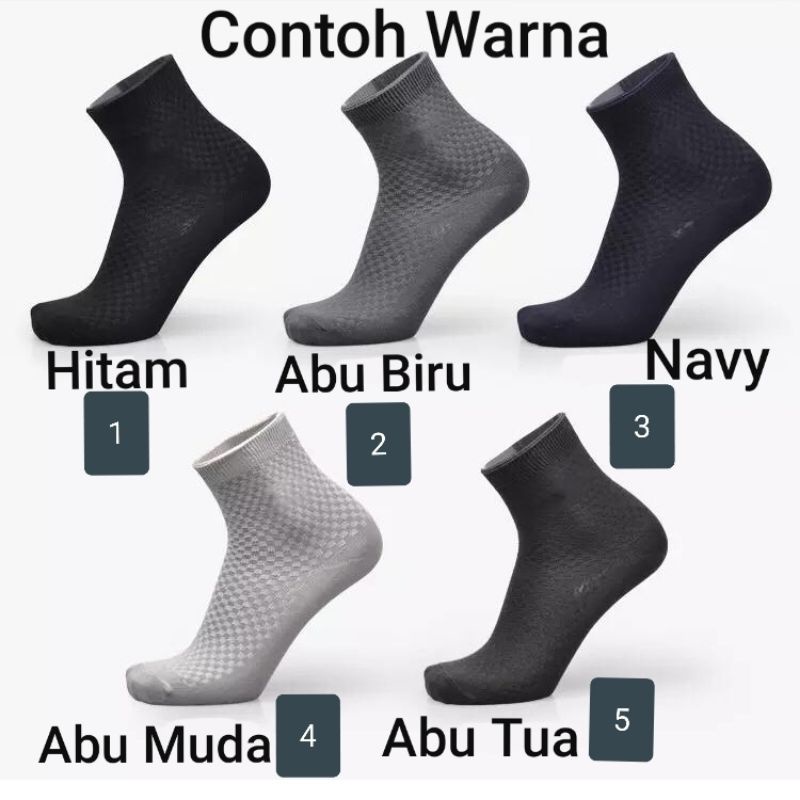 Kaos Kaki Pendek Pria Bamboo , Arang , Serat Bambu 010