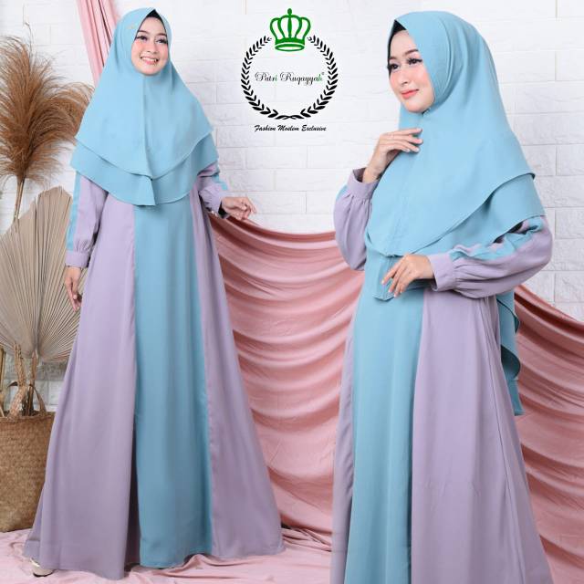 Gamis set terbaru putri ruqayyah arumi set#model baru#jilbab# hijab#busana