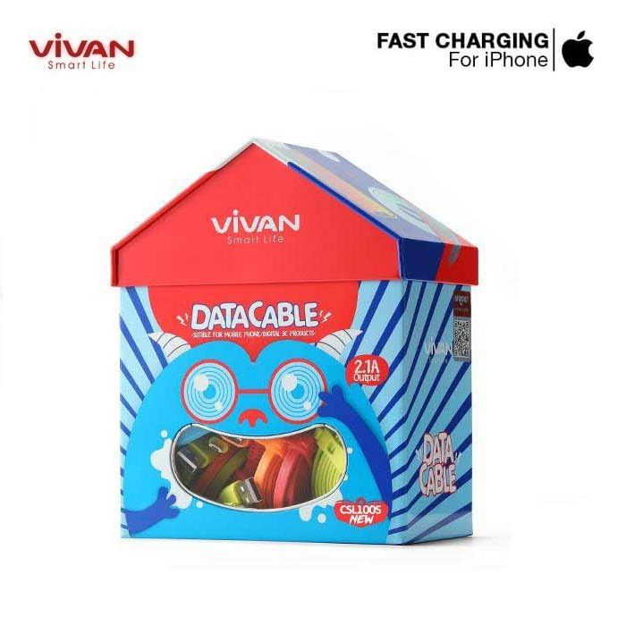 Kabel Data Vivan CSL100S For Iphone Cable Data  (1 Toples ini 40 Pcs) - Garansi Resmi 1 Tahun