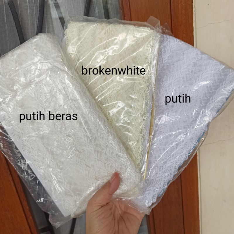 Renda organdi organza bunga bordir rajut brokat gyper / giper  harga 1 ROLL