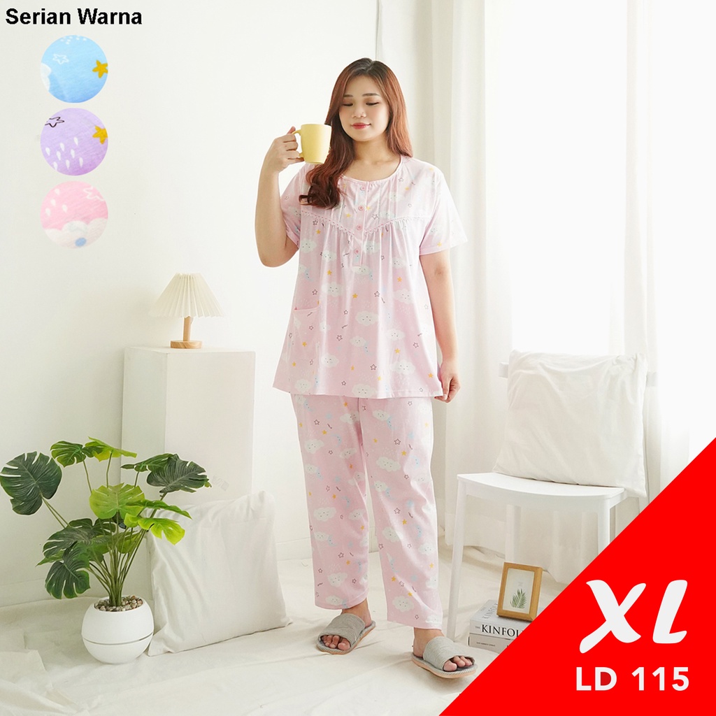 GREET NIGHT WEAR - Baju Tidur Kaos Katun Model : D-429 / PP XL