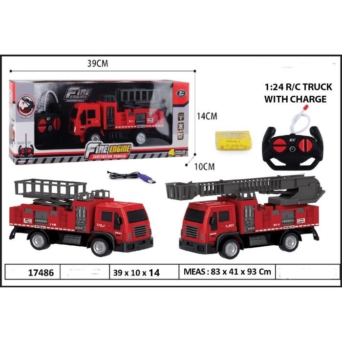 Mainan Anak Remote Control Fire Engine Sanitation Vehicle Car RC Mob