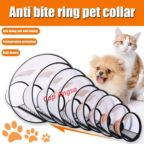 PET PROTECTION CONE COVER ELISABETH COLLAR CORONG PENUTUP LEHER 5 6 7 KONE SMALL PET COLAR DOG CAT