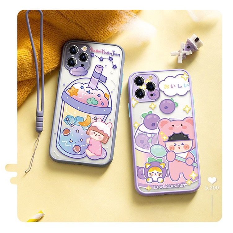 Skin Feel Case Camera Protection Case Brand Boba Lilac Ungu FM13 FM14 FM15 Xiaomin Redmi 8A 10 Note 7 10 10s Pro Poco M3 5G